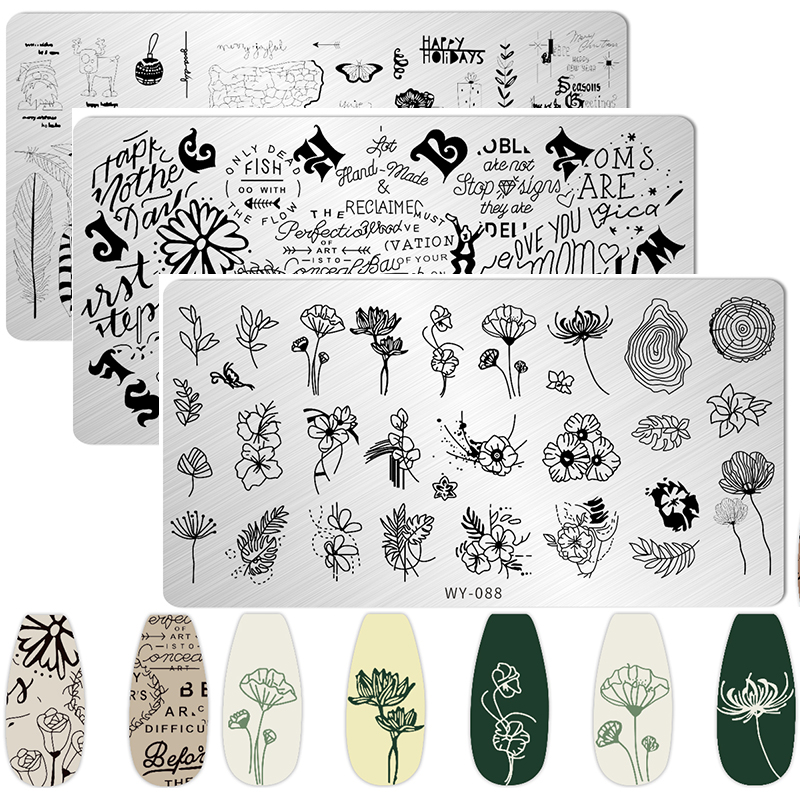 3D Printing Template - Leaves Flower Nail Art Stamping Plates