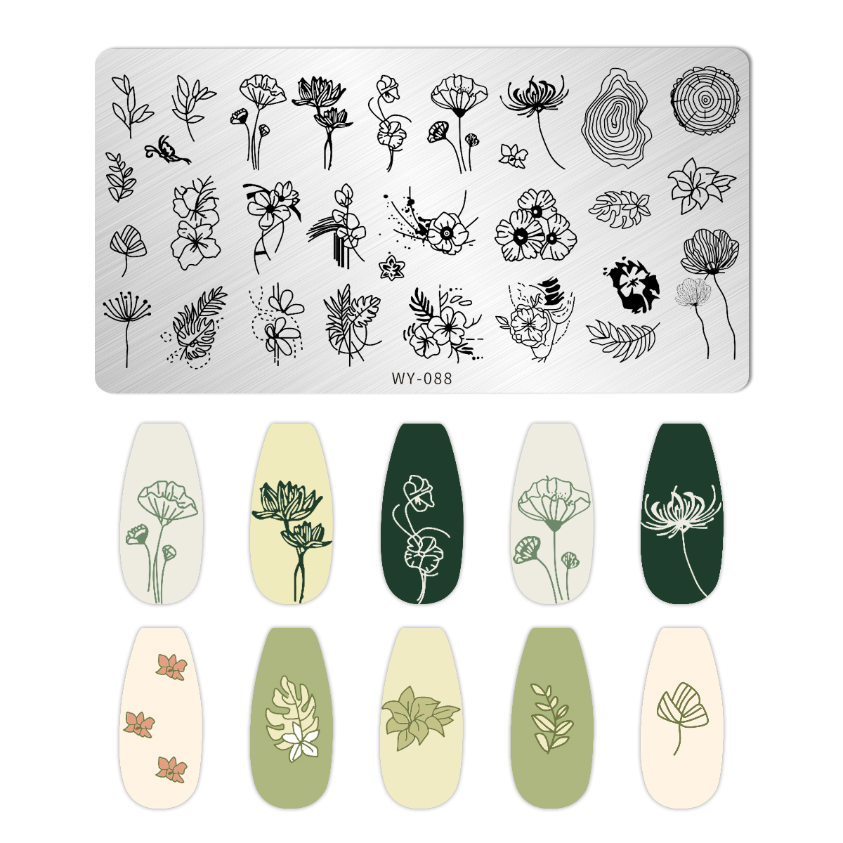 Leaves Flower Nail Art Stampin - 3D Printing Template บทวิจารณ์และราคา