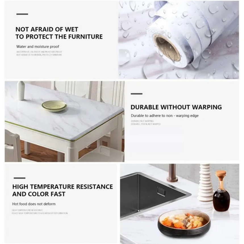 Modern Waterproof Marble Wallp - 3D Printing Quotes บทวิจารณ์และราคา