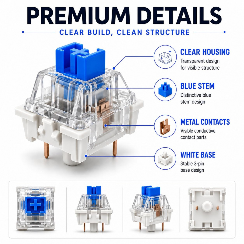 50PCS Blue Mechanical Keyboard - 3D Print Removal Tool บทวิจารณ์และราคา
