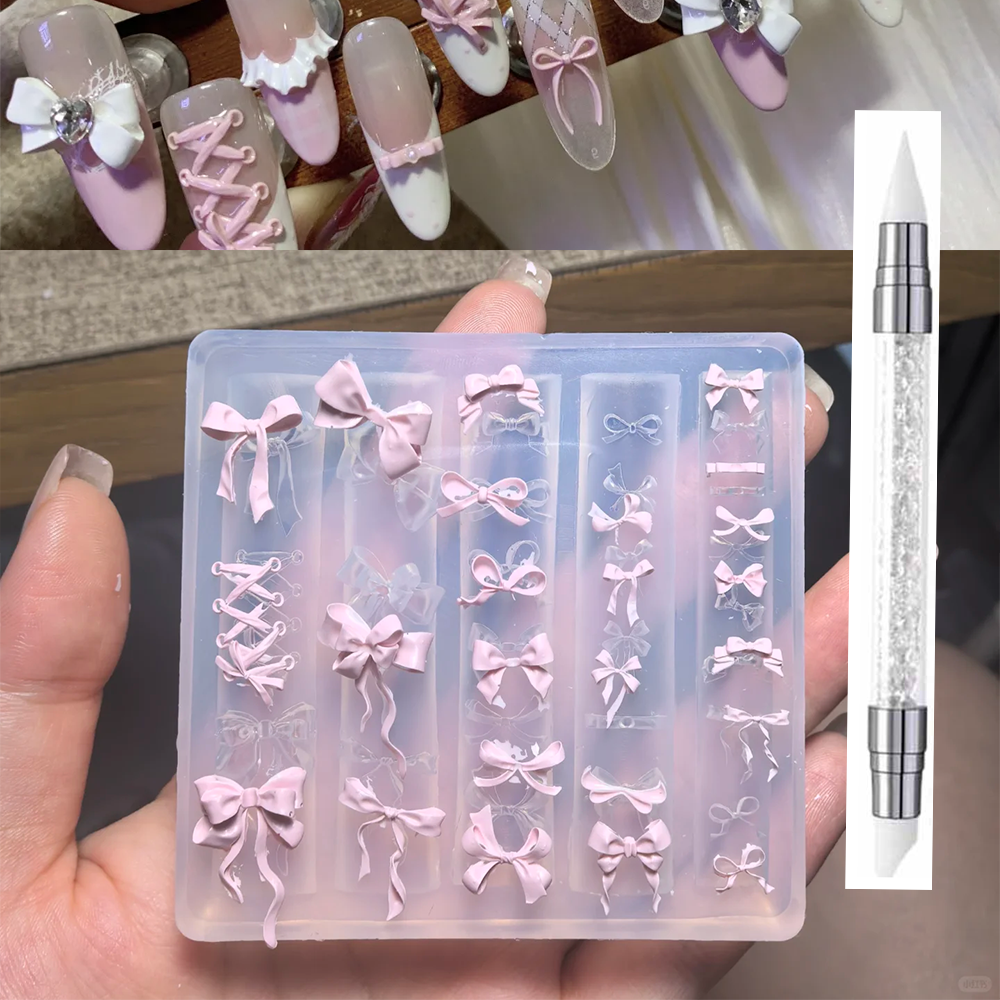 1Pcs 3D Bowknot Silicone Nail  - 3D Printing Template บทวิจารณ์และราคา