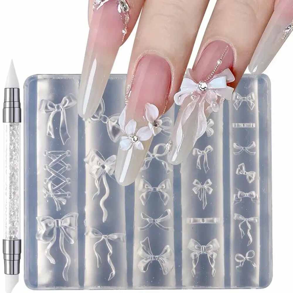 1Pcs 3D Bowknot Silicone Nail  - 3D Printing Template บทวิจารณ์และราคา