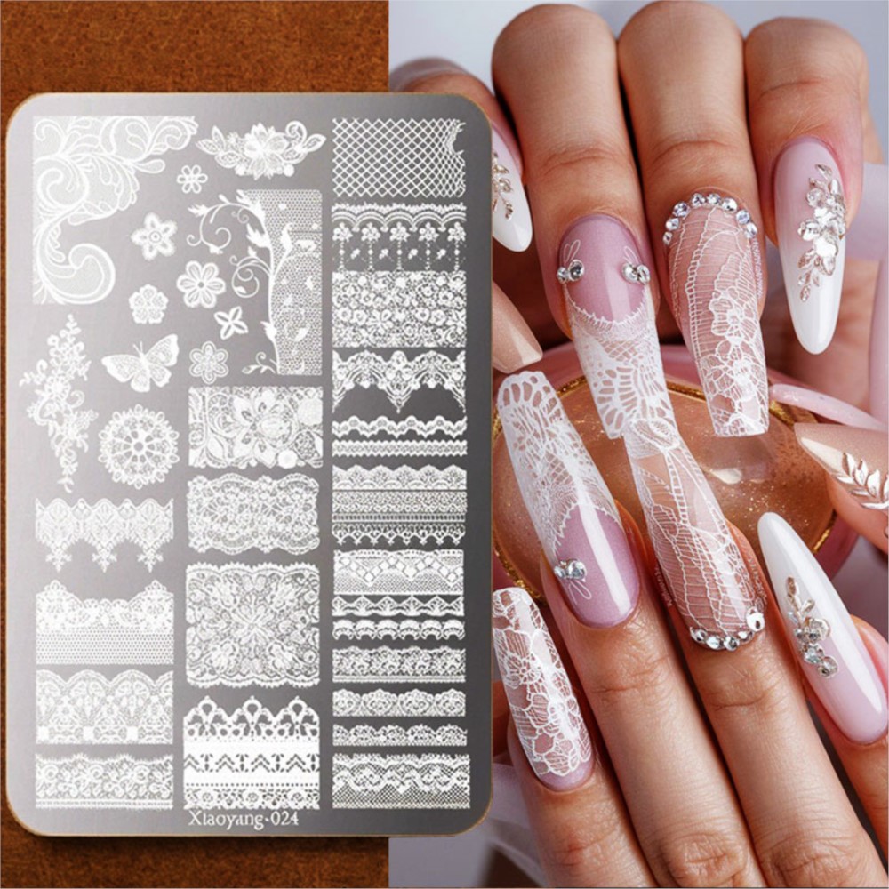 9*15cm 3D Lace Butterfly Nail  - 3D Printing Template บทวิจารณ์และราคา